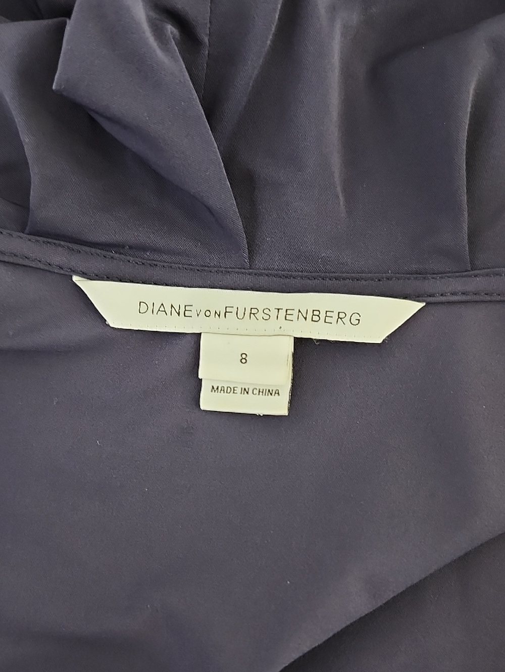 Diane Von Furstenberg Womens Bethania Navy Ruffle Collar Wrap Mini Dress Size 8 - Picture 3 of 8